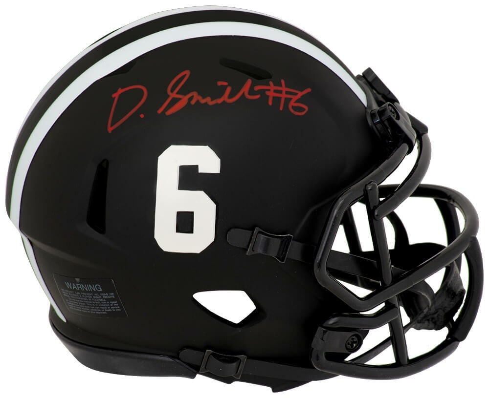 Riddell Eclipse black matte mini helmet signed by Devonta Smith (1 of 1)