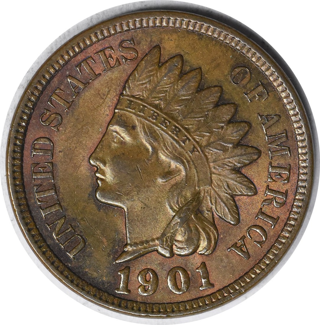 1901 Uncertified Indian Head Small Cent MS63 Copper Coin: 1901 Uncertified Indian Head Small Cent MS63 Copper Coin 1901 Indian Head cent in Choice BU condition, graded MS63 and offered uncertified. This uncirculated copper coin is a United States small cent 