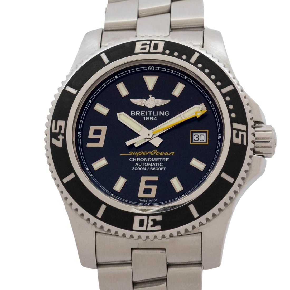 Breitling Superocean A1739102 BA78 automatic stainless steel watch black dial (1 of 11)