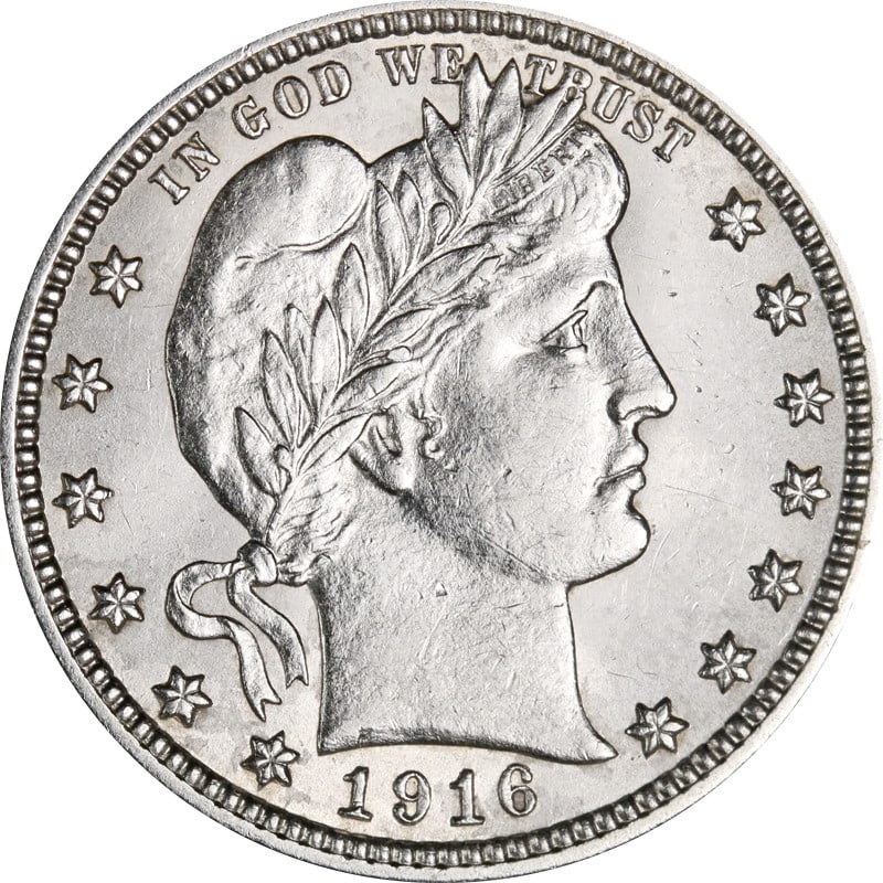 United States 1916 D Barber silver quarter uncirculated: United States 1916 D Barber silver quarter uncirculated 1916-D Barber Quarter from the United States. This pre-owned coin is uncirculated, uncertified, and struck in 0.9 fine silver. Specifications It