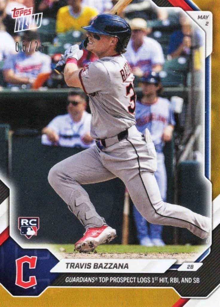 Travis Bazzana 2026 Topps Now #153 Orange Foil Rookie Card /25 (1 of 2)