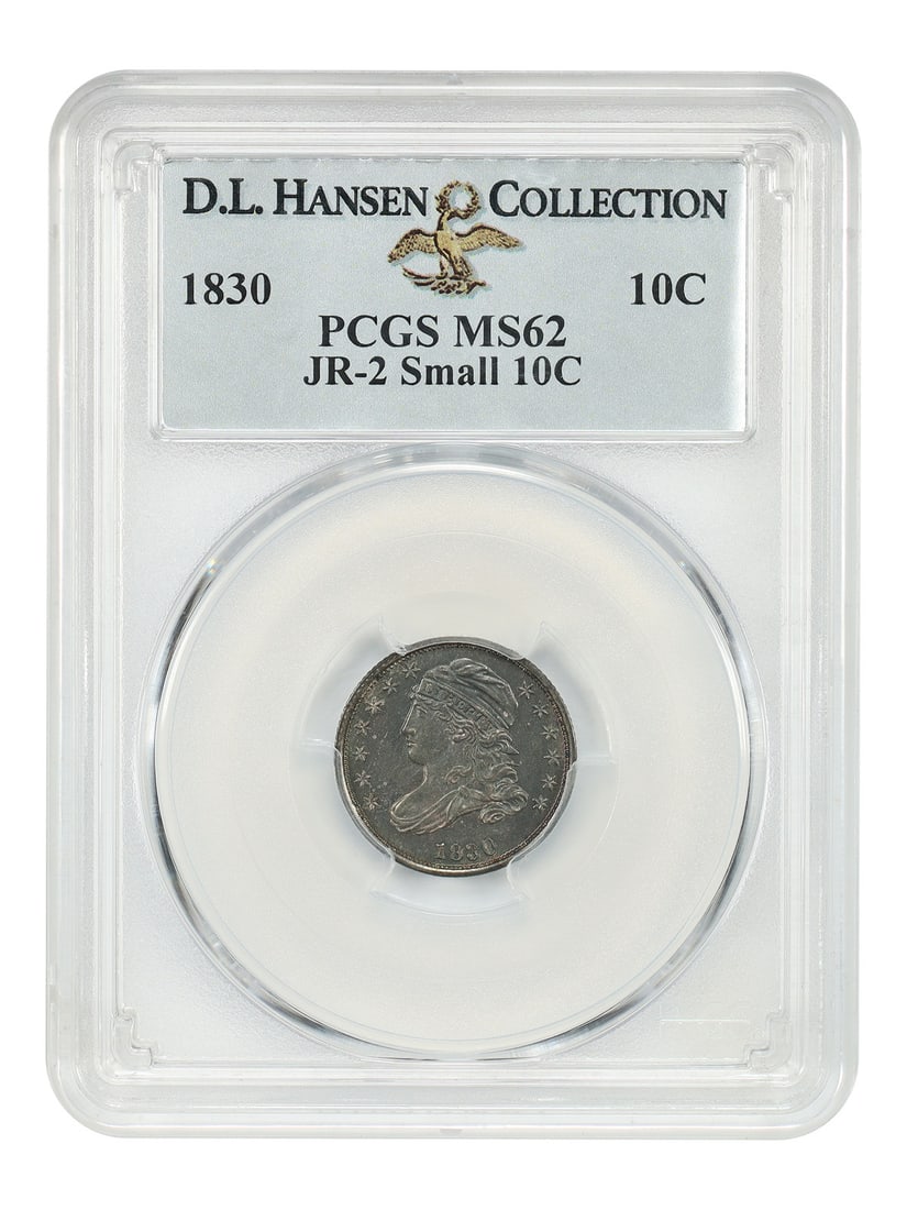 1830 Capped Bust Dime PCGS MS62 JR-2 ex D.L. Hansen (1 of 4)