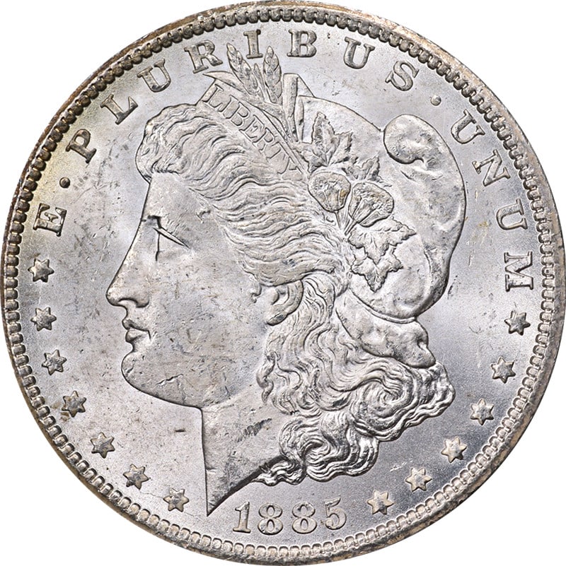 NGC MS63 1885 Carson City GSA Morgan Silver Dollar: NGC MS63 1885 Carson City GSA Morgan Silver Dollar Original 1885-CC GSA Morgan Silver Dollar certified by NGC as MS63. This uncirculated silver coin is described as having great eye appeal, fantastic 
