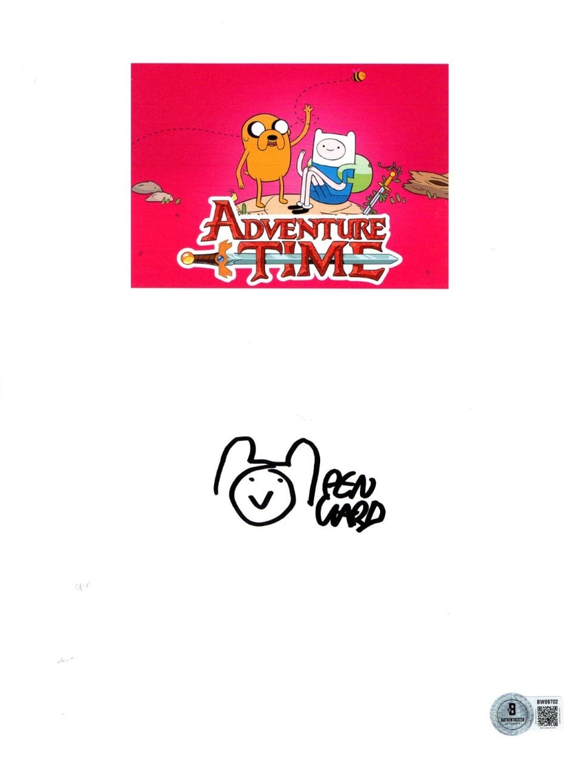 Adventure Time Script Cover Signed by Pen Ward with Sketch BAS Authenticated (1 of 2)