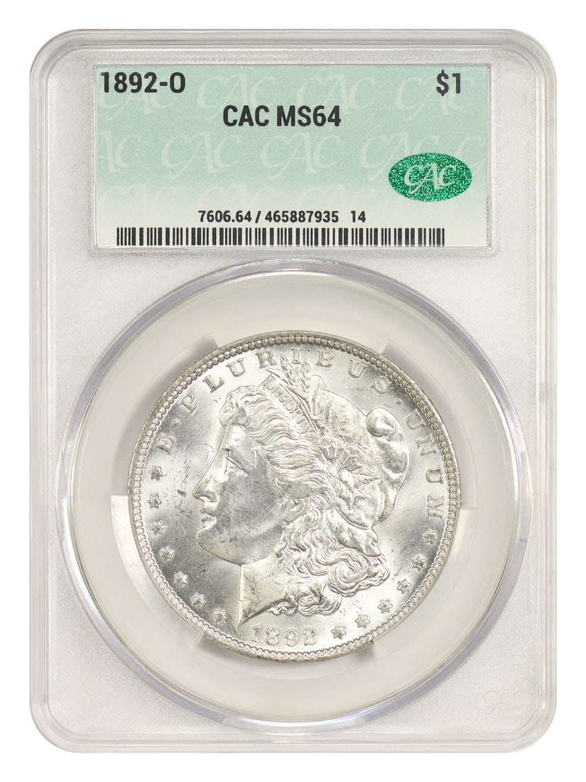 CACG MS64 1892 O Morgan Silver Dollar New Orleans Mint (1 of 4)