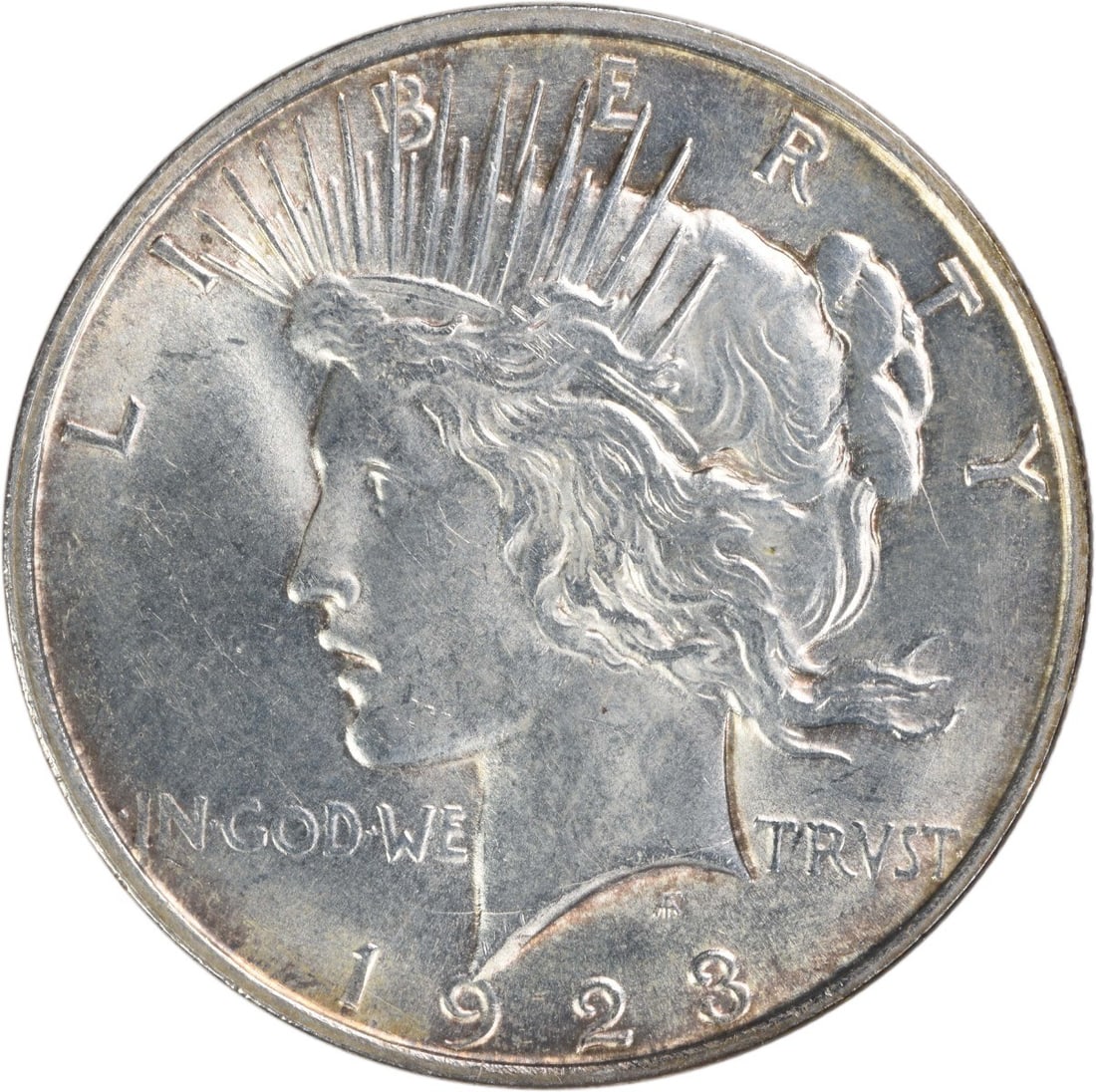 1923 D Peace Dollar Silver $1 Uncirculated Uncertified: 1923 D Peace Dollar Silver $1 Uncirculated Uncertified 1923-D Peace silver dollar in uncirculated, pre-owned condition. This uncertified $1 coin is composed of silver and identified as KM Number 150. 
