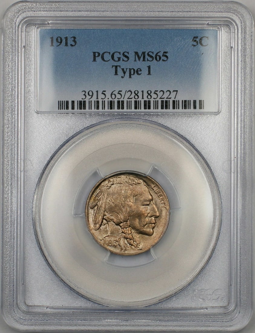 PCGS MS-65 1913 Type 1 Buffalo Nickel 5c (1 of 2)