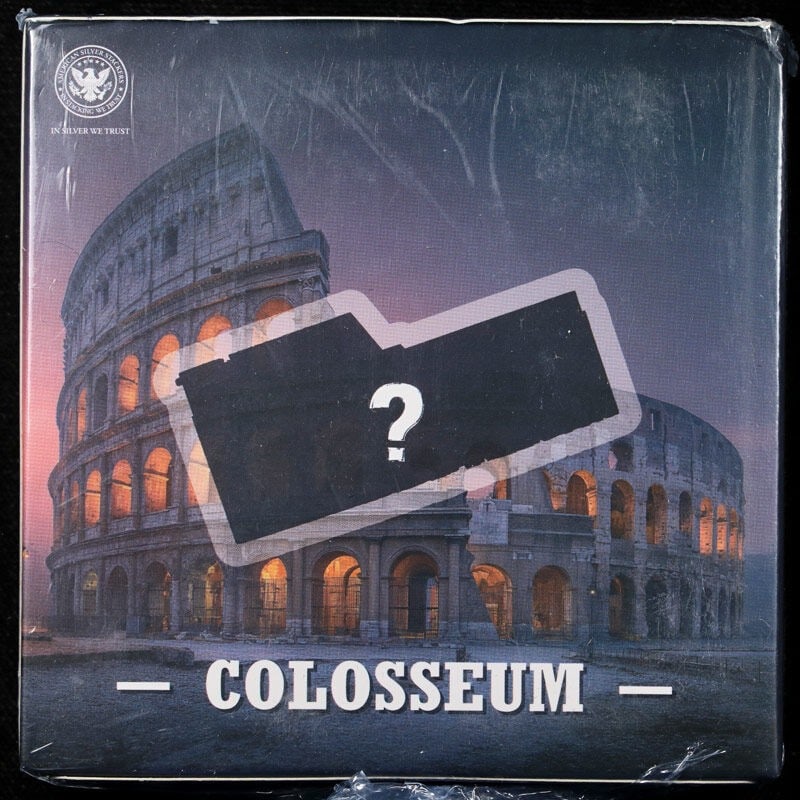 Niue 2026 2 oz .999 Silver Colosseum Blind Box Uncertified: Niue 2026 2 oz .999 Silver Colosseum Blind Box Uncertified Original 2026 Niue 2 ounce silver Colosseum Blind Box. This uncirculated piece is described as having superb eye appeal, fantastic luster, an