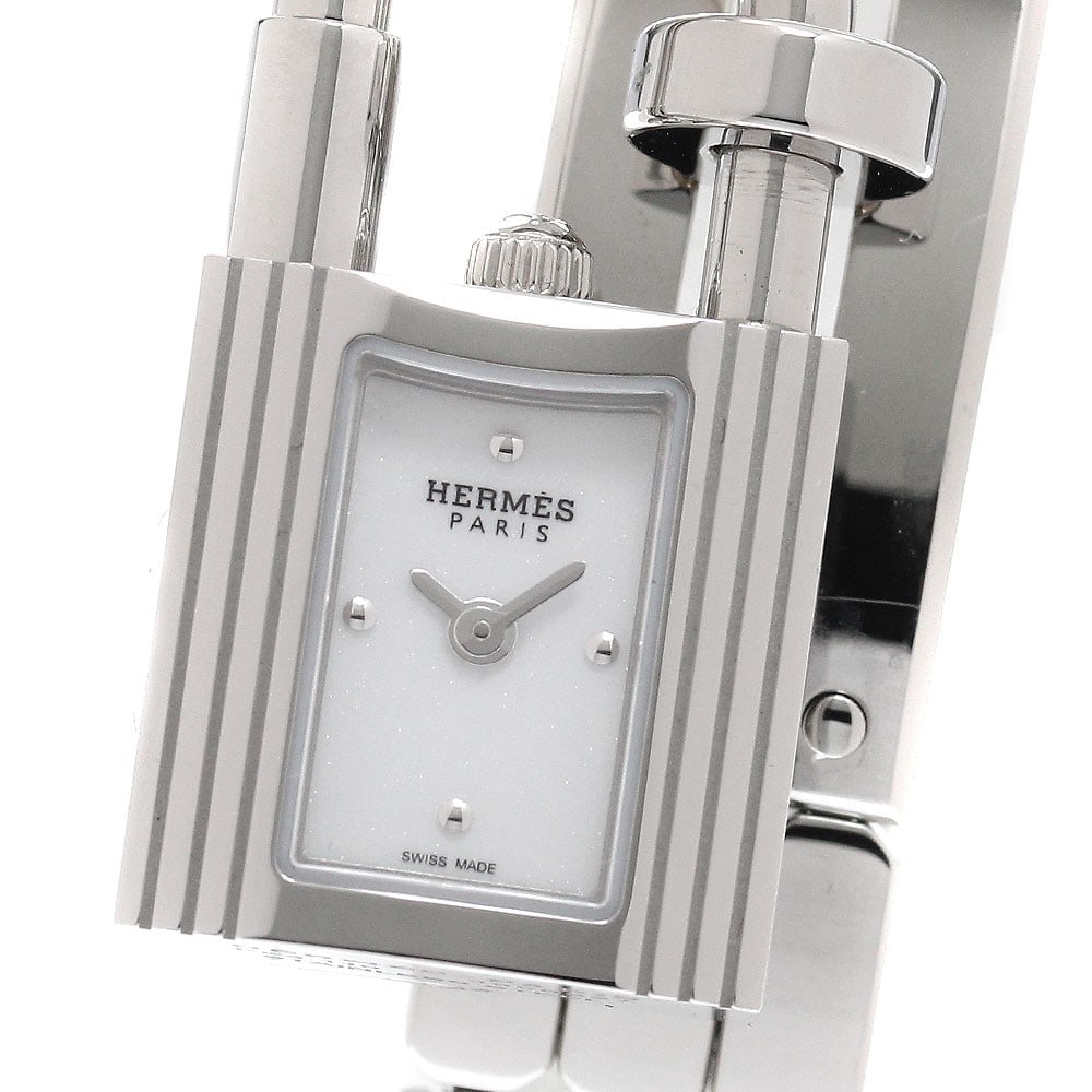 Hermes Kelly Watch KE4.110 Womens Quartz Wristwatch Steel White Dial: Hermes Kelly Watch KE4.110 Womens Quartz Wristwatch Steel White Dial Hermes Kelly Watch women's quartz wristwatch with a white dial and stainless steel case and bracelet. This Swiss-made model is refe