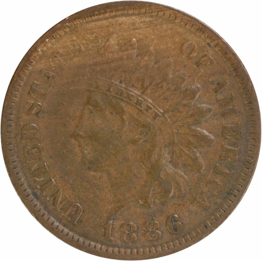 1886 Indian Head Cent EF Uncertified Copper Coin Philadelphia Mint: 1886 Indian Head Cent EF Uncertified Copper Coin Philadelphia Mint This 1886 Indian Cent is a remarkable piece of numismatic history, featuring a classic design by James Barton Longacre. Struck in Phi