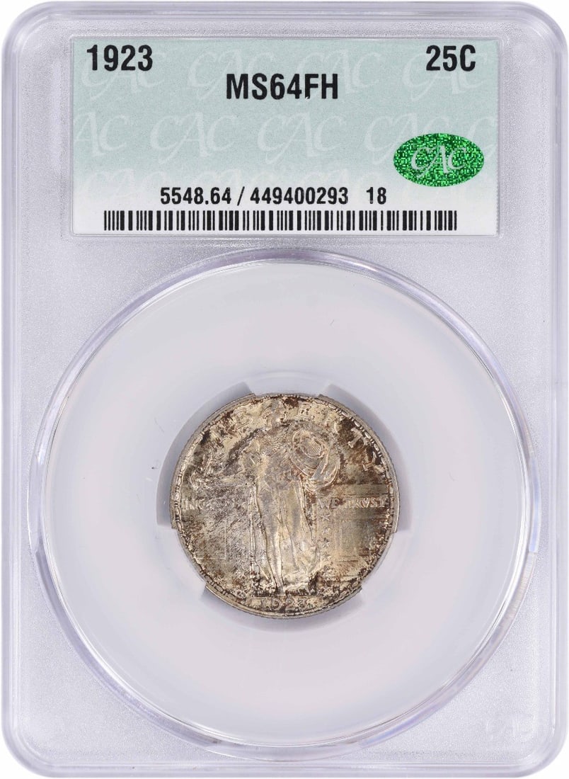 1923 25C Standing Liberty Quarter Silver MS64 FH CACG (1 of 4)
