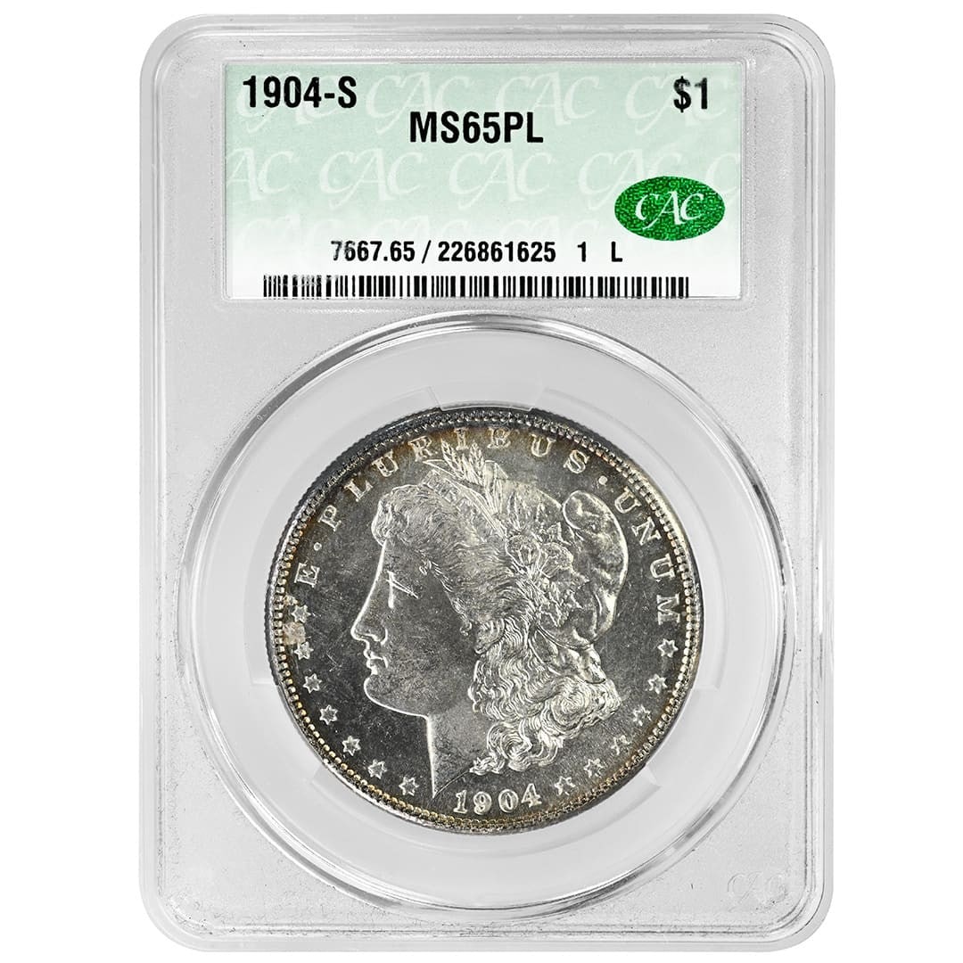 CACG MS65PL 1904-S Morgan $1 Silver Dollar Proof-Like (1 of 4)