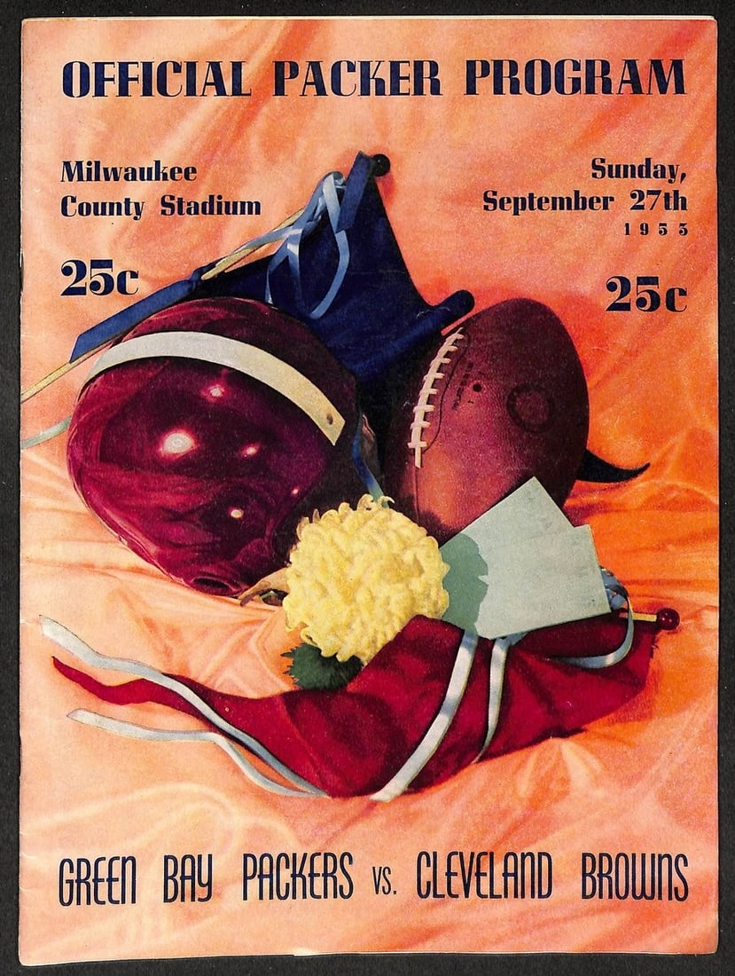 1955 NFL Football Program Packers Browns Milwaukee County Stadium (1 of 5)