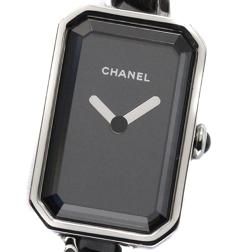 CHANEL Premiere Lock H3749 Womens Quartz Wristwatch Black Dial: CHANEL Premiere Lock H3749 Womens Quartz Wristwatch Black Dial CHANEL Premiere Rock women's wristwatch with a quartz movement and black dial. This Swiss-made watch features a stainless steel case with