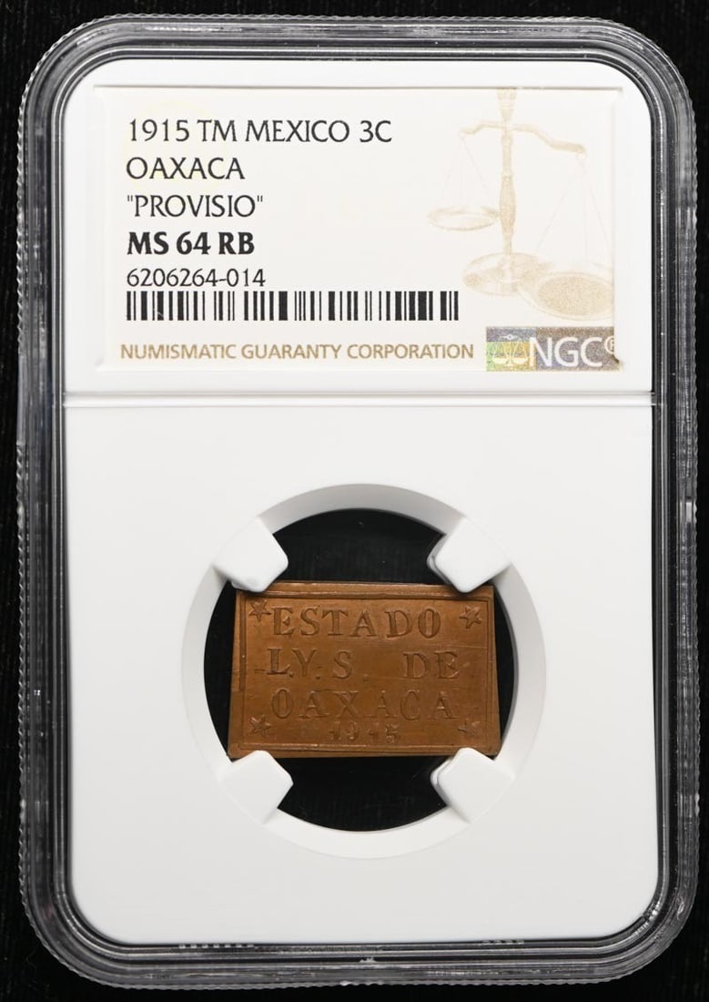 Mexico Oaxaca Provisio 3C 1915 TM KM-711 GB-290 NGC MS64RB (1 of 4)
