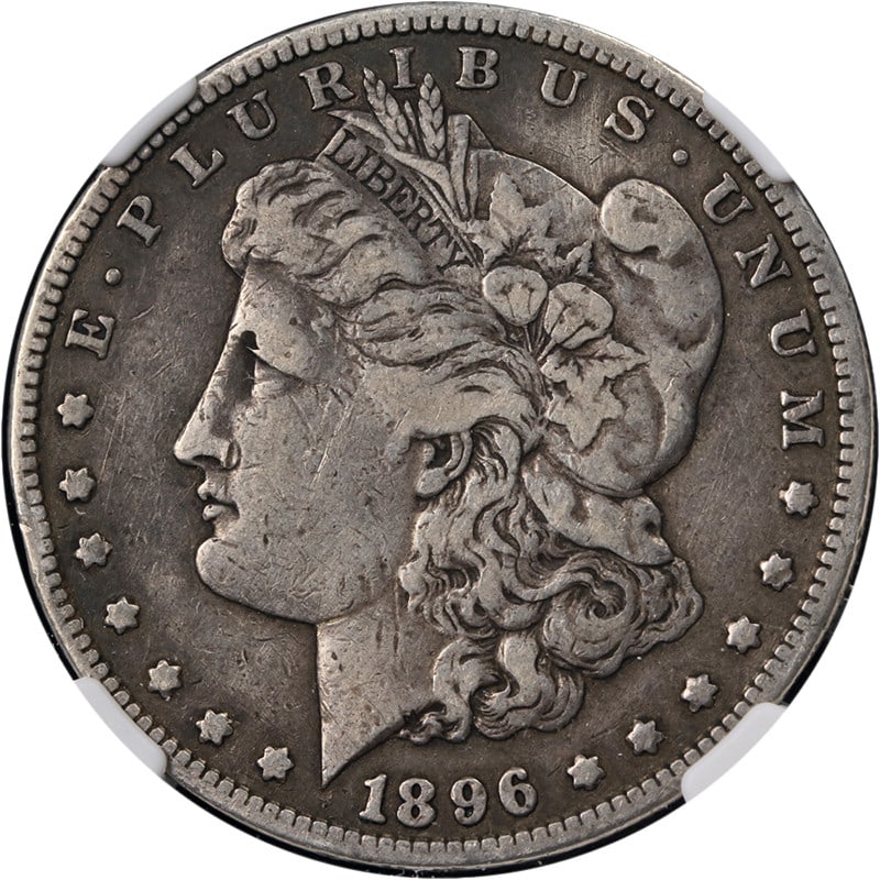 NGC F15 1896 S Morgan Silver Dollar: NGC F15 1896 S Morgan Silver Dollar A 1896-S Morgan Silver Dollar certified by NGC and graded F15. This circulated coin is described as having great eye appeal, a nice strike, original surfaces, and p