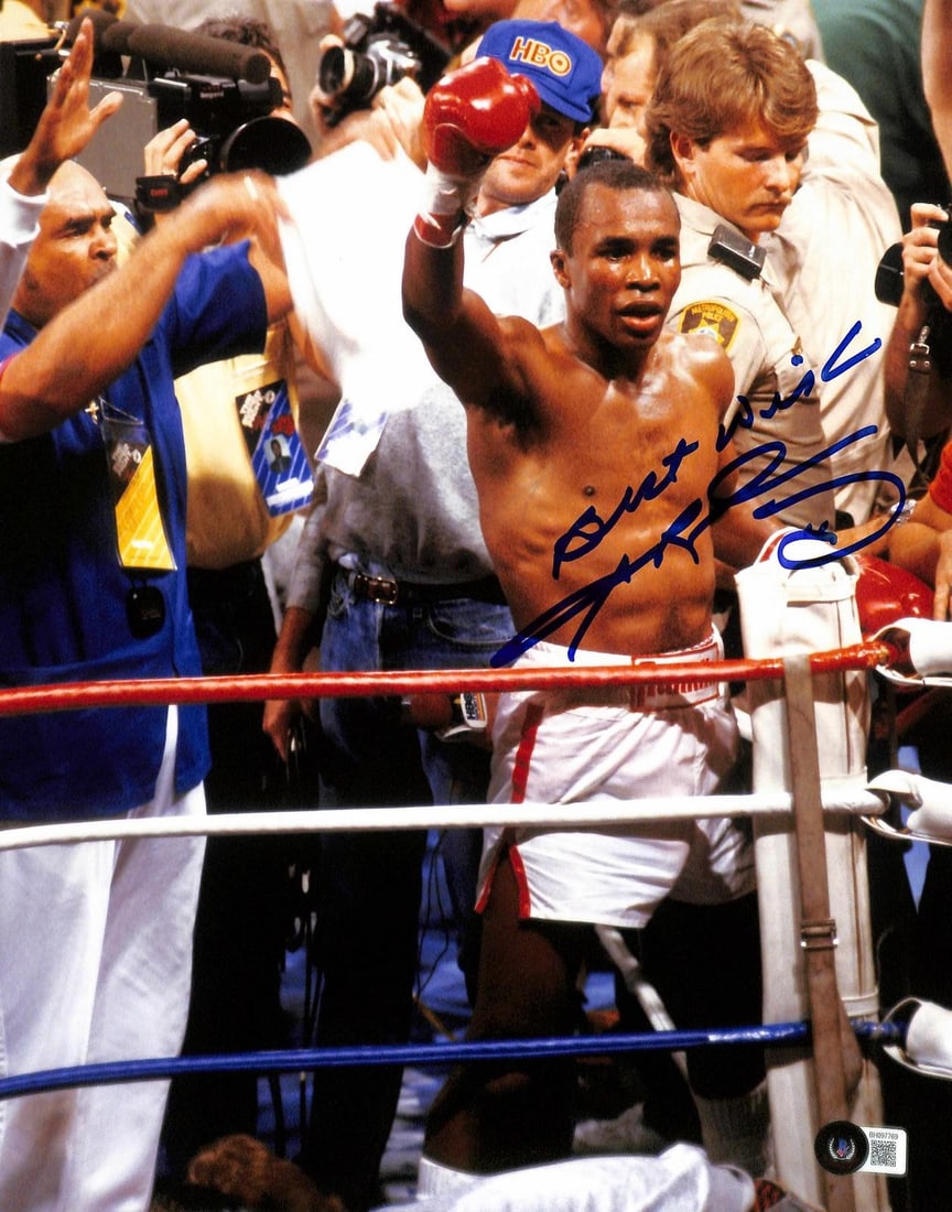 Beckett Certified Sugar Ray Leonard Signed 11x14 Boxing Photo (1 of 1)