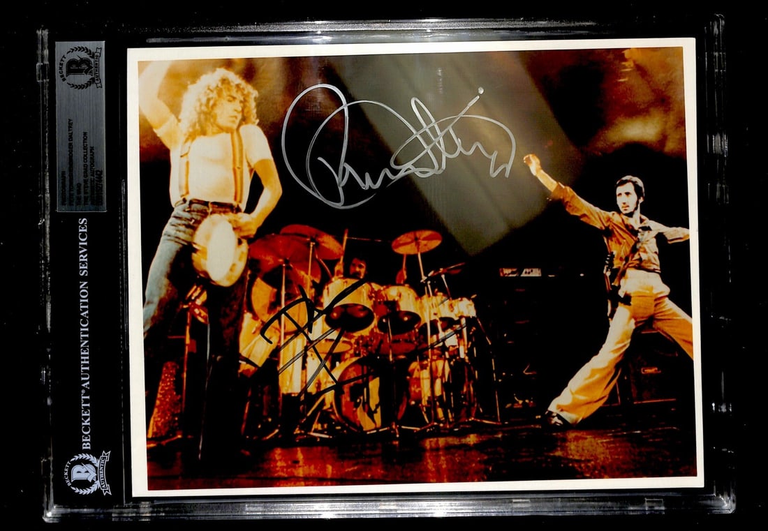 Beckett authenticated 8x10 photo signed by The Who Townsend and Daltrey (1 of 1)