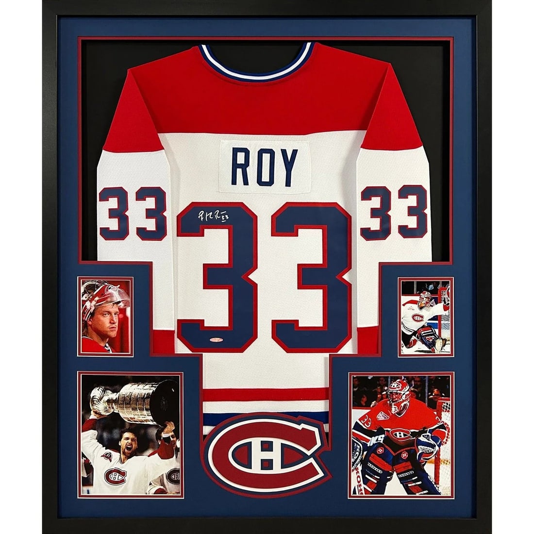 Patrick Roy Autographed Framed Jersey Montreal Canadiens UDA COA: Patrick Roy Autographed Framed Jersey Montreal Canadiens UDA COA This autographed Patrick Roy framed jersey is a stunning tribute to one of hockey's greatest icons. Authenticated by Upper Deck Authent