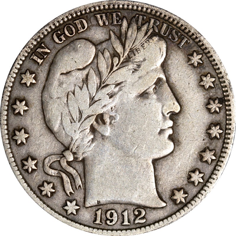 1912 D Barber Half Dollar Silver US Coin (1 of 2)