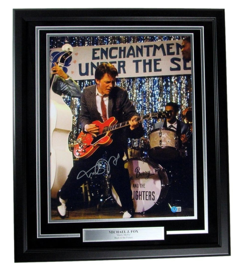 Michael J Fox Signed Back to the Future 16x20 Photo Framed BAS Beckett (1 of 4)