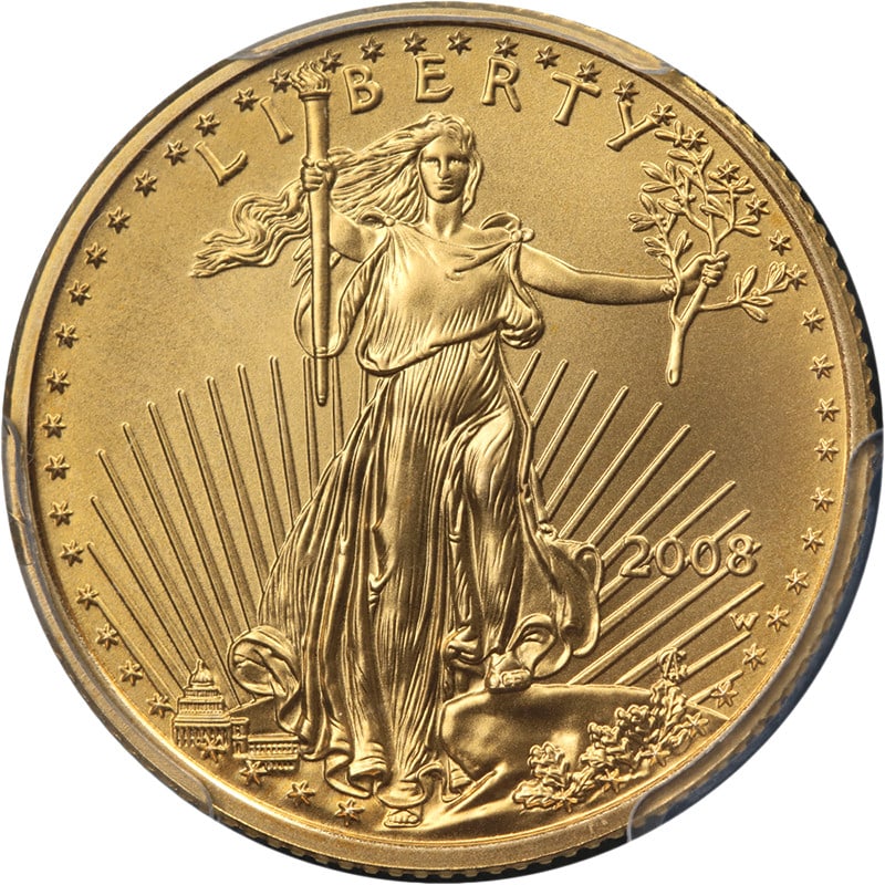 PCGS SP70 2008-W $10 Gold American Eagle Burnished Reagan Legacy (1 of 4)