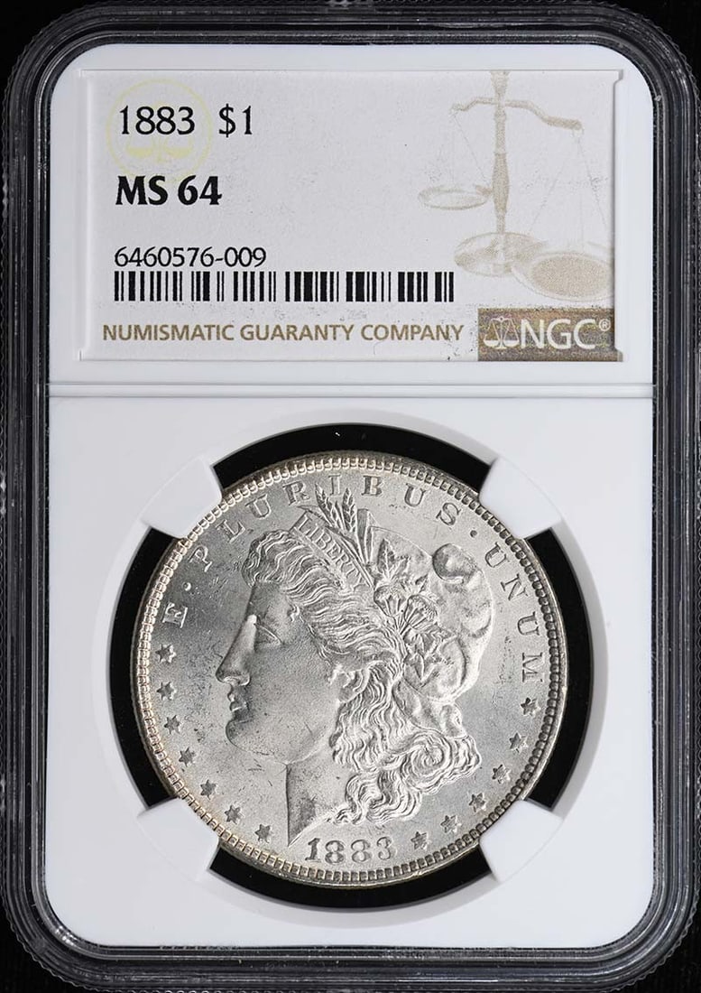 NGC MS64 1883 Morgan Silver Dollar $1: NGC MS64 1883 Morgan Silver Dollar $1 1883 Morgan Dollar certified by NGC and graded MS64. This pre-owned United States coin is uncirculated and features the Morgan Dollar denomination. Specifications