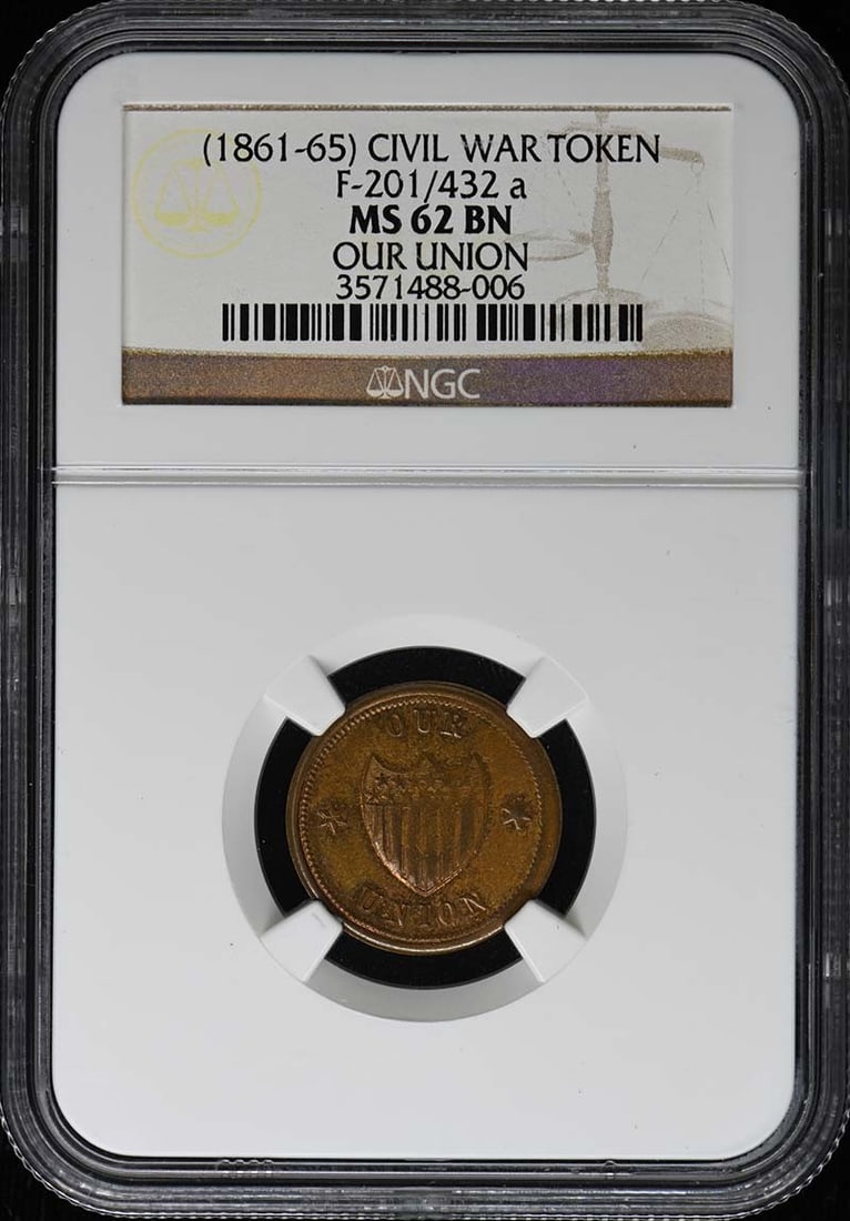 1861 Civil War Token F-201 432 NGC MS62BN (1 of 4)