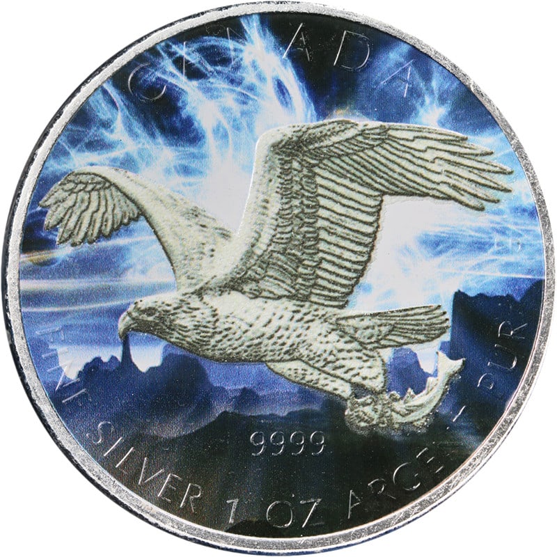 Canada 2014 Birds of Prey Bald Eagle Colorized 1 oz Silver $5 Coin (1 of 2)