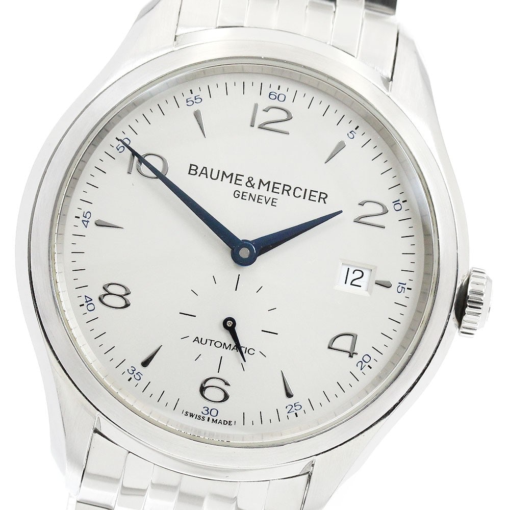 BAUME&MERCIER Clifton M0A10099 Mens Automatic Small Seconds Date Watch: BAUME&MERCIER Clifton M0A10099 Mens Automatic Small Seconds Date Watch Baume & Mercier Clifton men's wristwatch with automatic movement, date display, and small seconds. This Swiss-made watch features