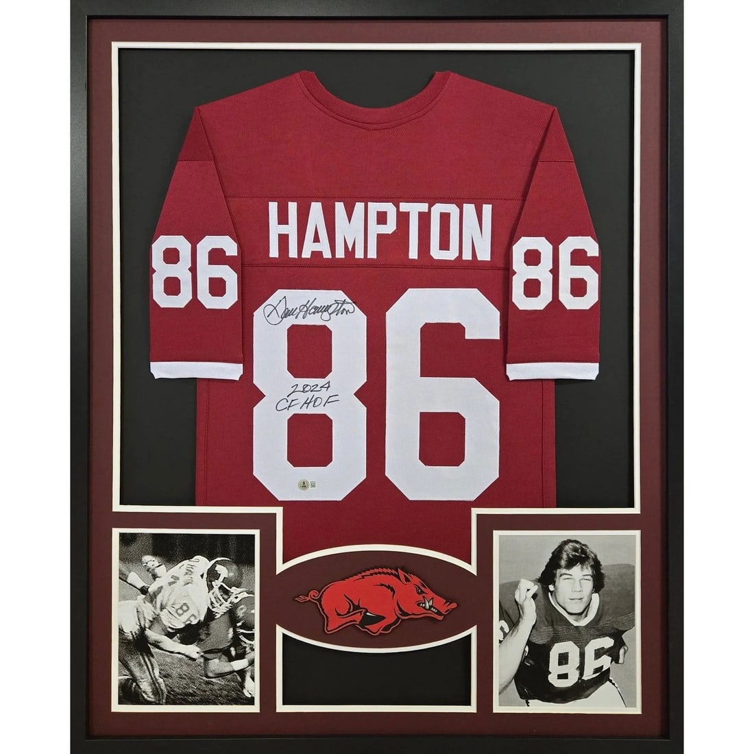 Dan Hampton Signed Jersey Framed JSA Authenticated Arkansas: Dan Hampton Signed Jersey Framed JSA Authenticated Arkansas This is a stunning autographed jersey of Dan Hampton, beautifully framed and authenticated by JSA, one of the most reputable authentication 