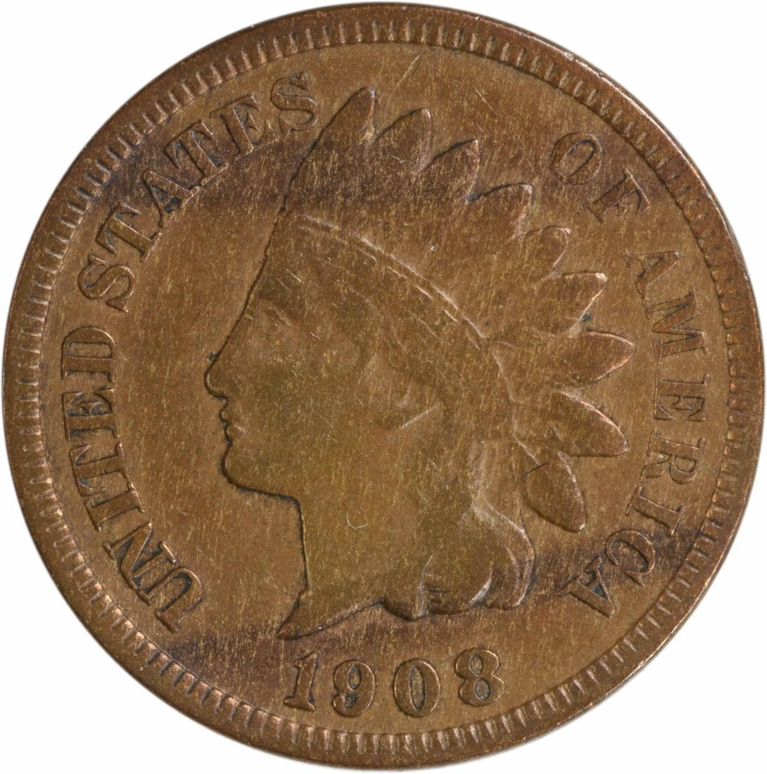 1908 S Indian Head Small Cent VF Copper Uncertified (1 of 2)