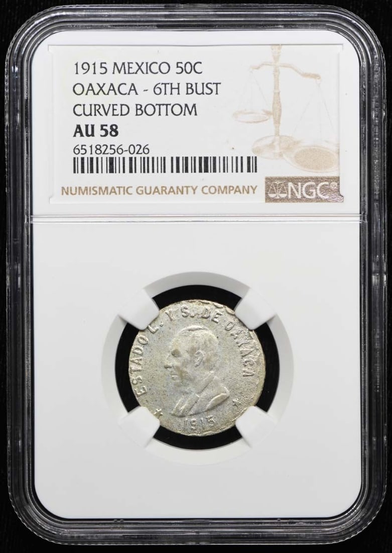 Mexico Oaxaca 1915 50C KM-735 GB-339 NGC AU58 Coin (1 of 4)