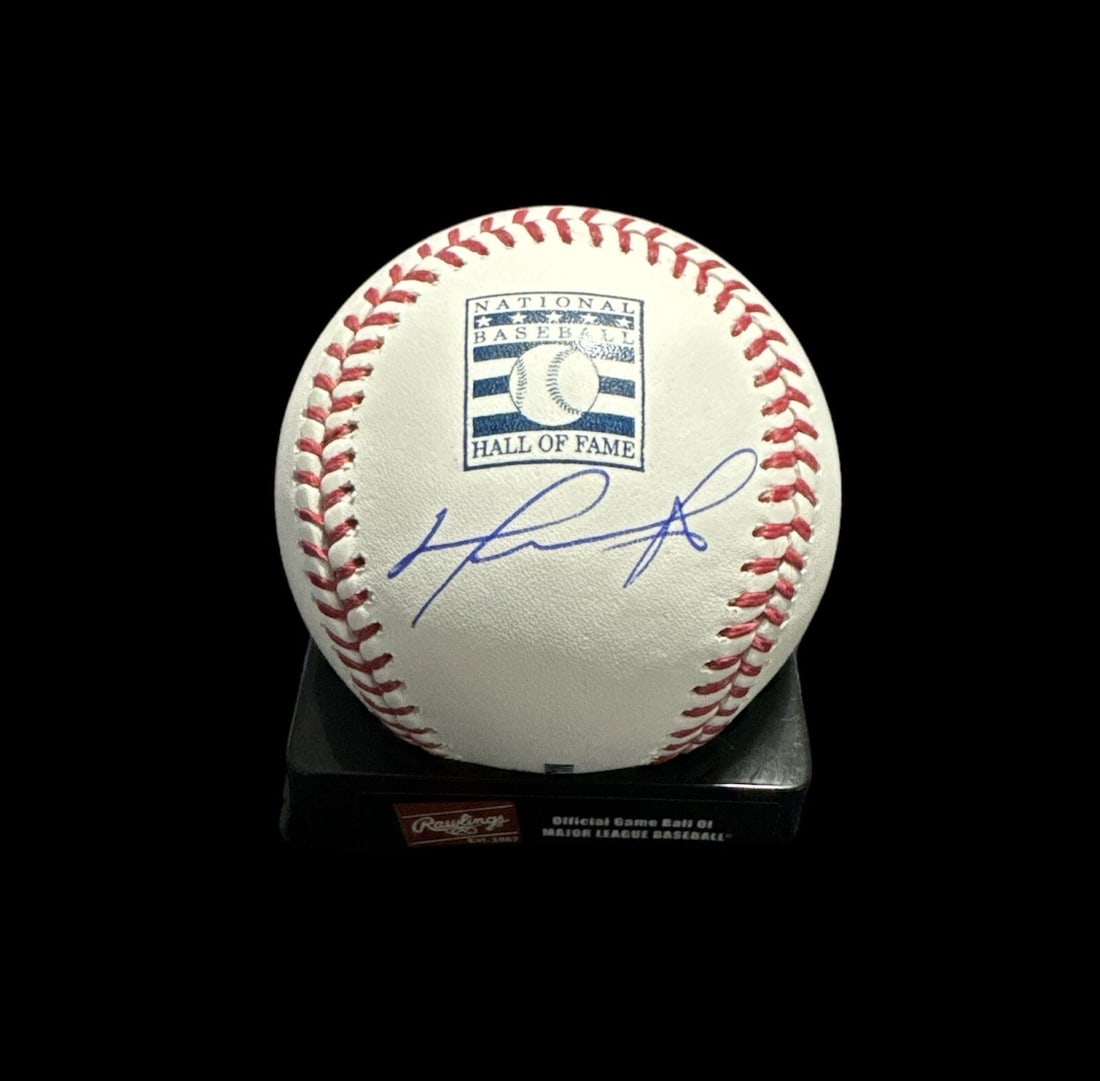 David Ortiz autographed MLB Hall of Fame baseball JSA certified: David Ortiz autographed MLB Hall of Fame baseball JSA certified This MLB Hall of Fame baseball is signed by Boston Red Sox Hall of Famer David Ortiz. The autograph is authenticated by James Spence Aut