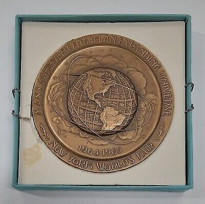 Bronze 1964-65 New York World's Fair Medal by Medallic Art Co with Box (1 of 4)