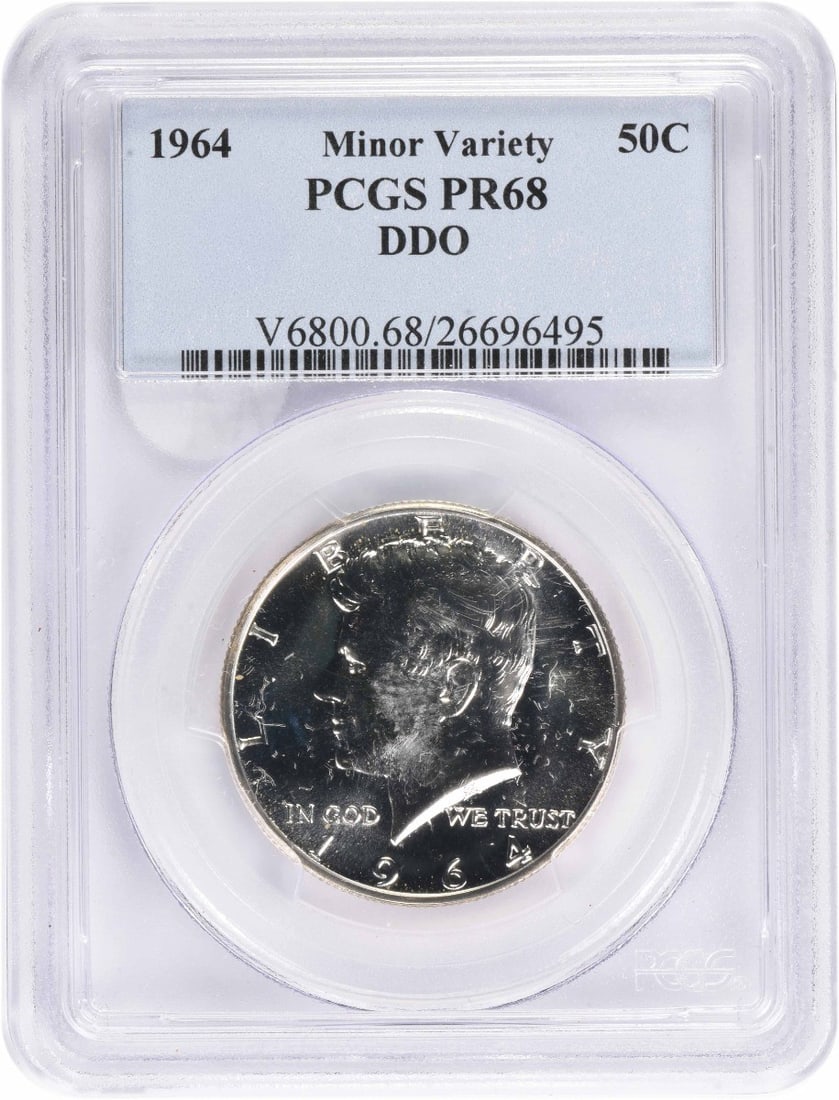 PCGS PR68 1964 Kennedy 50C Silver Proof DDO (1 of 2)