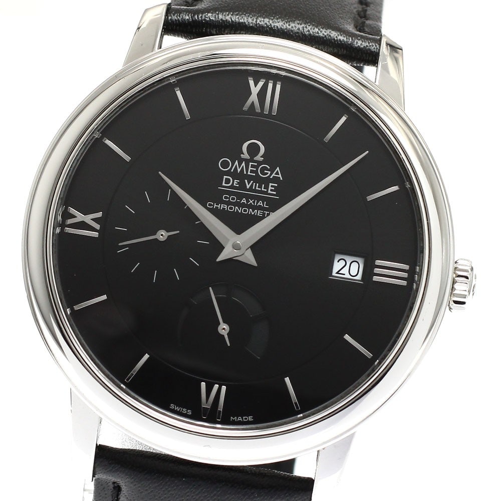 OMEGA De Ville Prestige 424.13.40.21.01.001 mens automatic watch: OMEGA De Ville Prestige 424.13.40.21.01.001 mens automatic watch OMEGA De Ville Prestige men's wristwatch with automatic movement and a black dial. This watch features date, small seconds, and power r