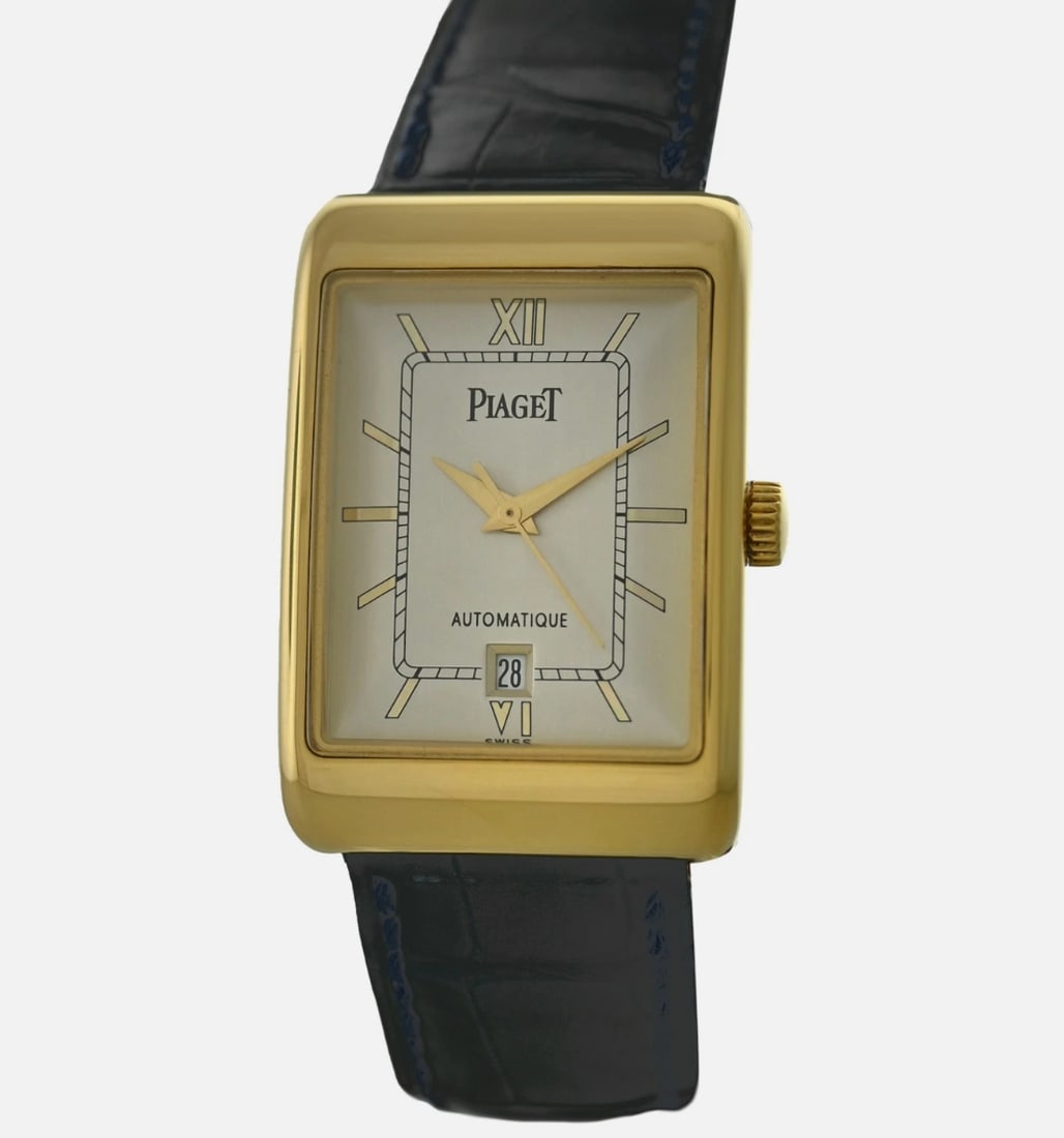 Piaget Protocole 18952 watch silver dial leather band (1 of 1)