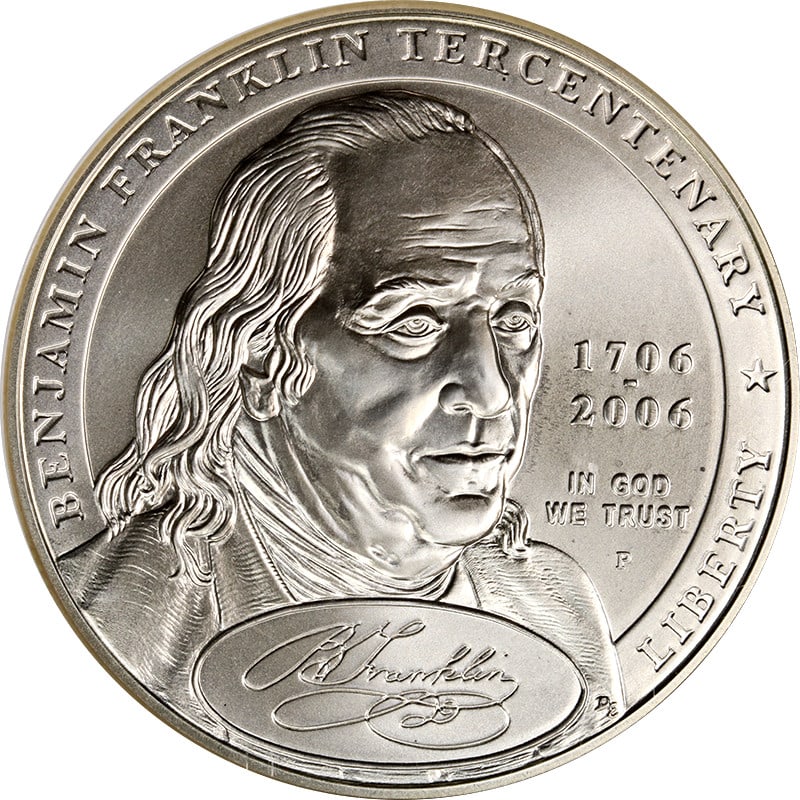 NGC MS70 2006 P Ben Franklin Founding Father Silver Dollar (1 of 4)