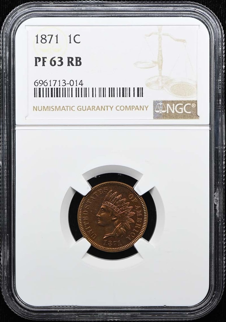 NGC PR63RB 1871 Indian Cent 1C Proof Bronze (1 of 4)