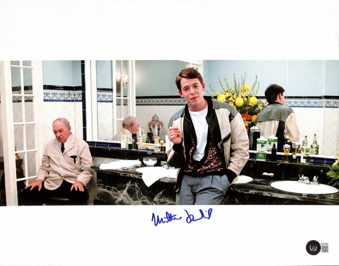 Signed 11x14 Matthew Broderick Ferris Bueller Photo Beckett Certified (1 of 1)