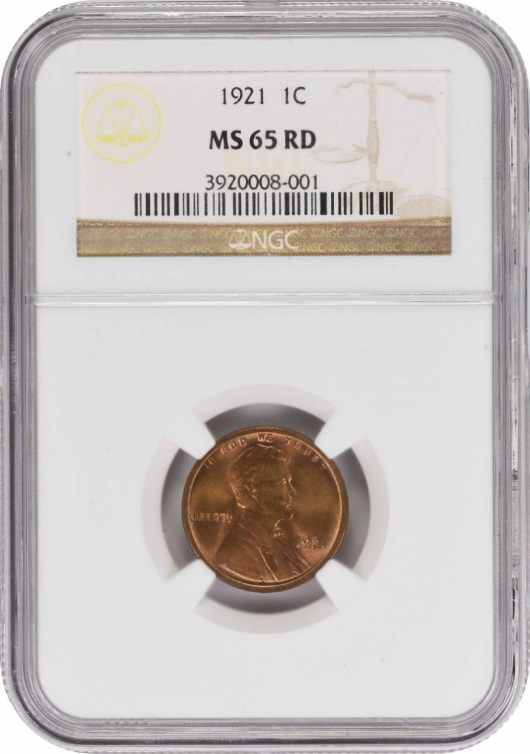 NGC MS65RD 1921 Lincoln Wheat Small Cent (1 of 4)