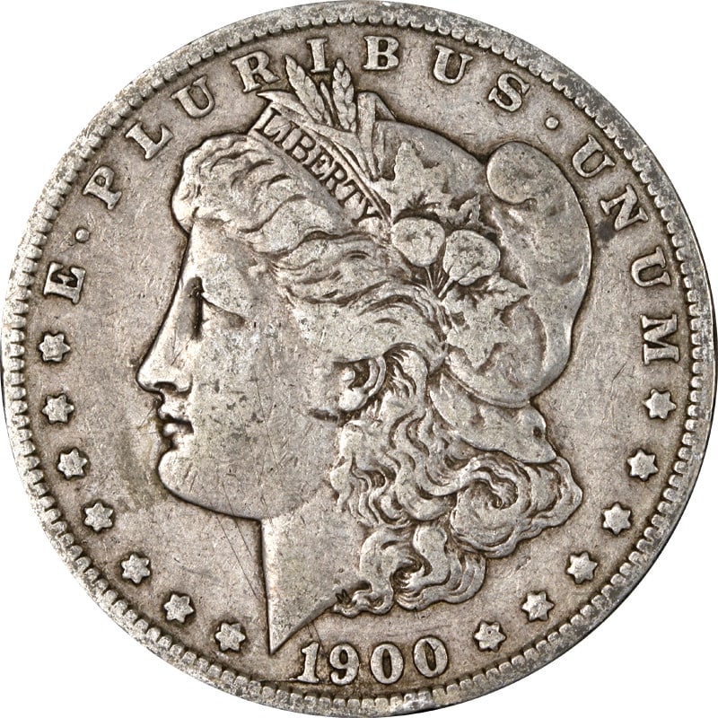 VAM 29A 1900-O Silver Morgan Dollar with Die Crack by Date: VAM 29A 1900-O Silver Morgan Dollar with Die Crack by Date This 1900-O Morgan Silver Dollar features the VAM 29A variety, notable for its die crack at the date. The coin is circulated and made of 90% 