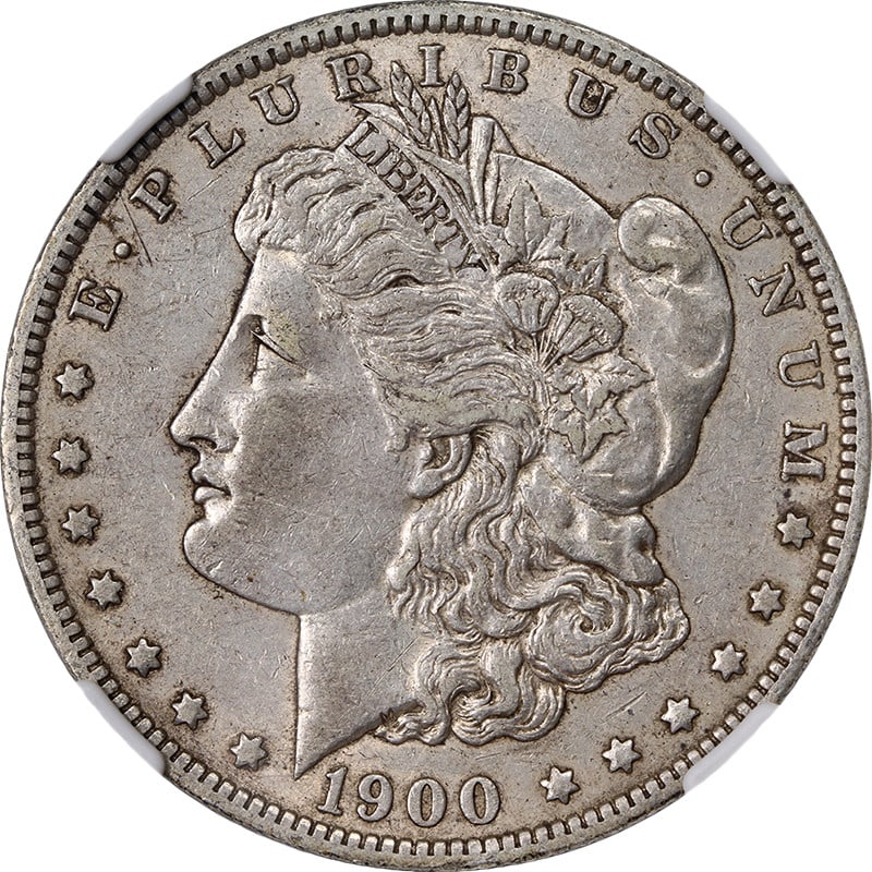 NGC XF45 1900 O CC Morgan Silver Dollar VAM 8: NGC XF45 1900 O CC Morgan Silver Dollar VAM 8 A 1900-O/CC Morgan Silver Dollar graded NGC XF45 and attributed as VAM 8. This circulated coin is described as having superb eye appeal, a nice strike, or