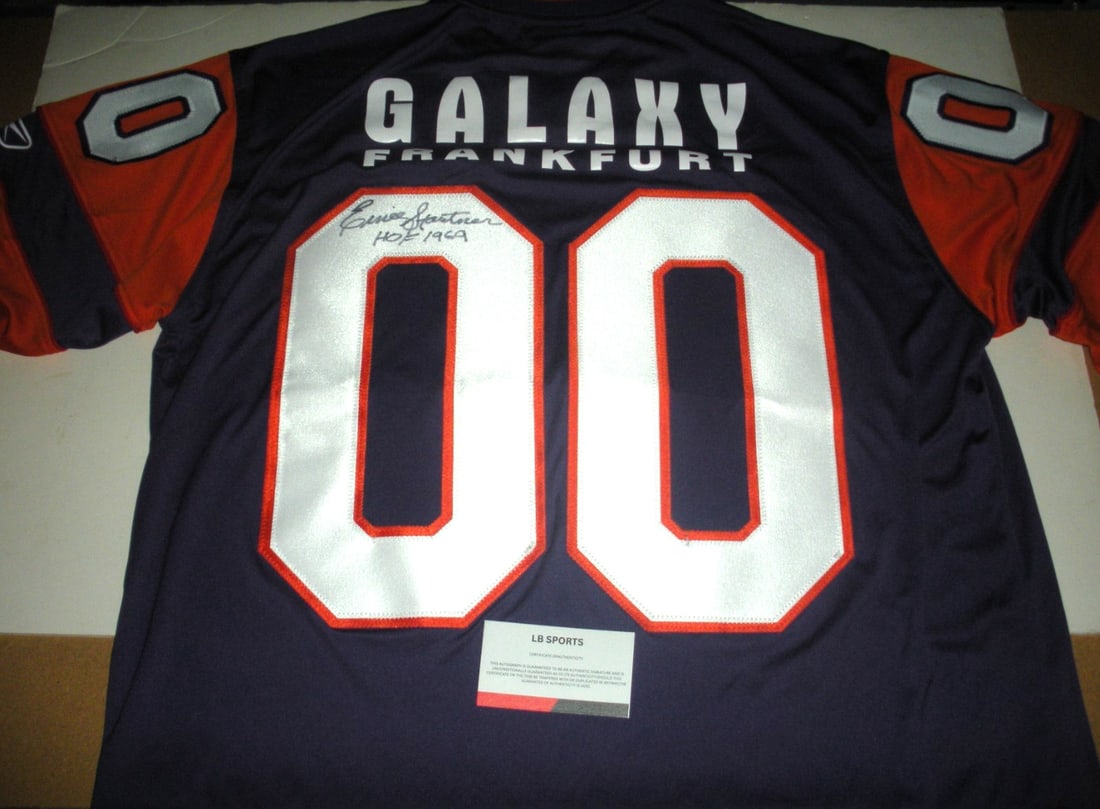 Signed Reebok Frankfurt Galaxy Football Jersey With COA By Ernie Stautner: Signed Reebok Frankfurt Galaxy Football Jersey With COA By Ernie Stautner This is a pre-owned official licensed Reebok jersey signed by Ernie Stautner of the Frankfurt Galaxy. The jersey comes with a 