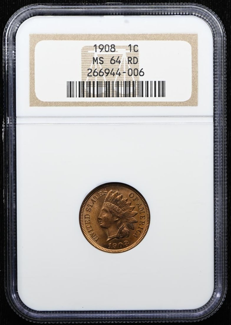 NGC MS64RD 1908 Indian Cent 1C Uncirculated (1 of 4)