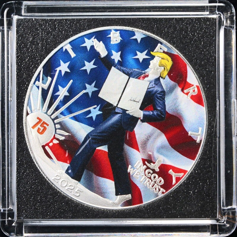 2025 Silver American Eagle Dollar Trump 47 Colorized Eagle Privy OGP (1 of 3)