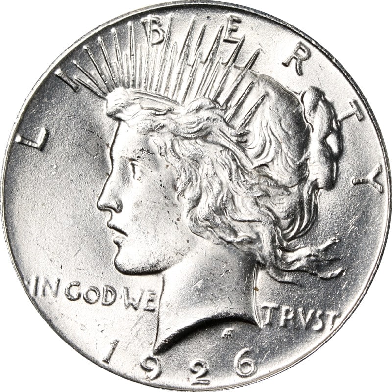 1926 Philadelphia Peace Silver Dollar Uncertified Uncirculated: 1926 Philadelphia Peace Silver Dollar Uncertified Uncirculated 1926-P Peace Dollar from the United States. This pre-owned coin is described as uncirculated and uncertified, with a silver composition a