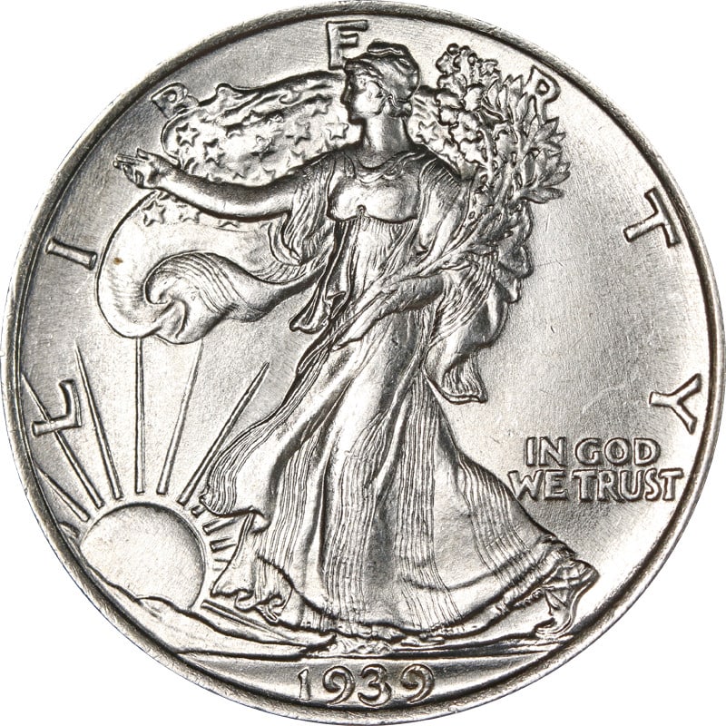 Uncirculated 1939 P Walking Liberty Half Dollar Silver Coin: Uncirculated 1939 P Walking Liberty Half Dollar Silver Coin 1939-P Walking Liberty Half in Choice+ uncirculated condition. This pre-owned coin is uncertified and struck in silver. Specifications Coin: