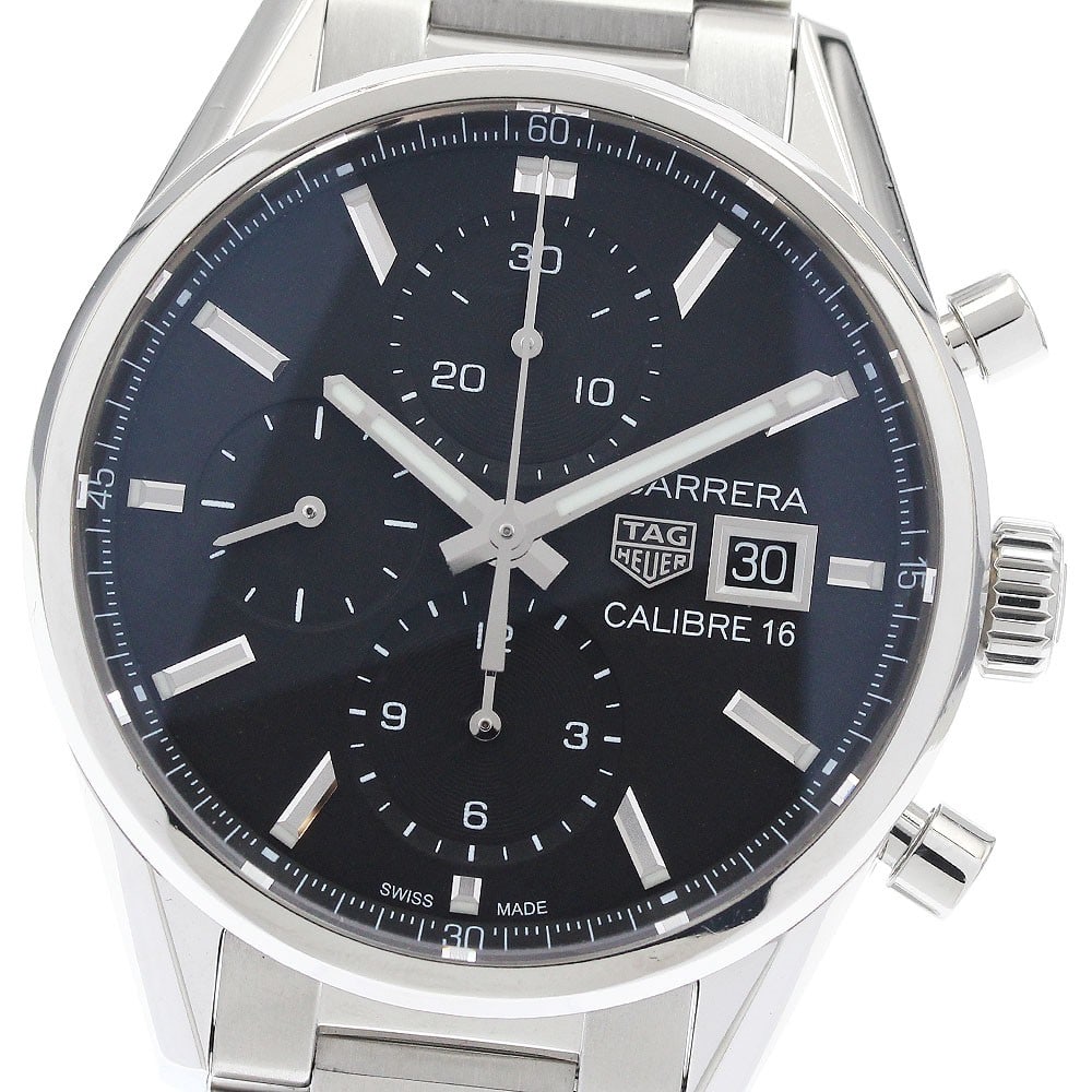 TAG Heuer Carrera Caliber 16 automatic chronograph watch CBK2110: TAG Heuer Carrera Caliber 16 automatic chronograph watch CBK2110 TAG Heuer Carrera Calibre 16 automatic men's wristwatch with chronograph, date, and small seconds functions. This stainless steel watch